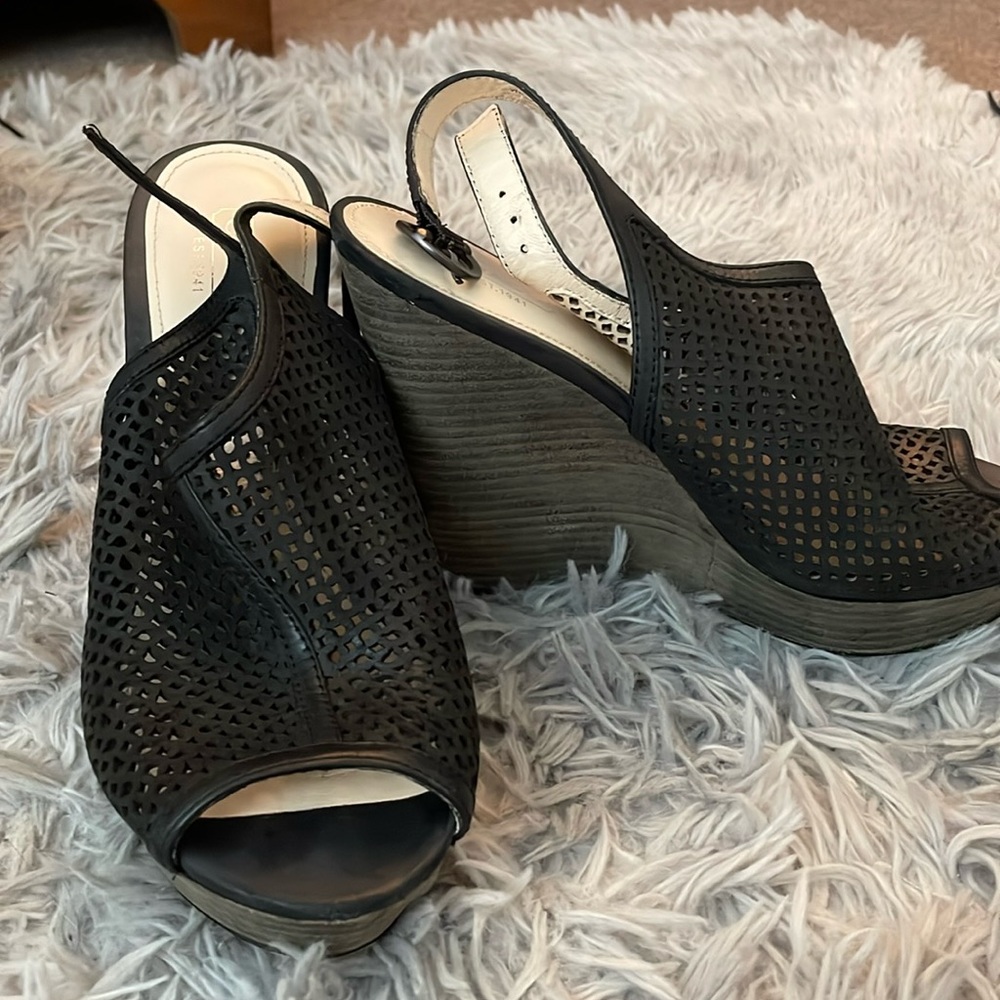 Coach Mesh Platform Heels
